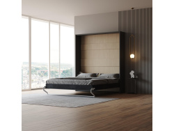 Murphy bed M1 180x200 Vertical Anthracite LIMITED EDITION! Back Panel - Kayserberg Oak