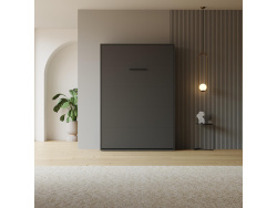 Murphy bed M1 180x200 Vertical Anthracite LIMITED EDITION! Back Panel - Kayserberg Oak