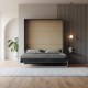 Murphy bed M1 180x200 Vertical Anthracite LIMITED EDITION! Back Panel - Kayserberg Oak