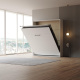 Schrankbett M1 180x200 Vertikal Weiss LIMITED EDITION! - Rückwand Kaiserberg Eiche