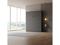 Schrankbett M1 160x200 Vertikal Anthrazit LIMITED EDITION! - Rückwand Kaiserberg Eiche