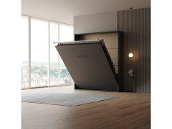 Schrankbett M1 160x200 Vertikal Anthrazit LIMITED EDITION! - Rückwand Kaiserberg Eiche