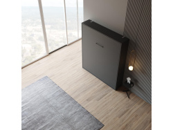 Schrankbett M1 160x200 Vertikal Anthrazit LIMITED EDITION! - Rückwand Kaiserberg Eiche