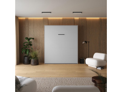 LIMITED EDITION! Murphy bed M1 180x200 Vertical Pearl Grey  Back Panel - Kayserberg Oak