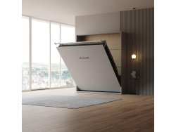 LIMITED EDITION! Murphy bed M1 180x200 Vertical Pearl Grey  Back Panel - Kayserberg Oak