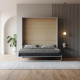 LIMITED EDITION! Murphy bed M1 180x200 Vertical Pearl Grey  Back Panel - Kayserberg Oak