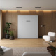 LIMITED EDITION! Murphy bed M1 180x200 Vertical Pearl Grey  Back Panel - Kayserberg Oak