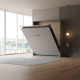 LIMITED EDITION! Murphy bed M1 180x200 Vertical Pearl Grey  Back Panel - Kayserberg Oak