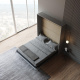LIMITED EDITION! Murphy bed M1 180x200 Vertical Pearl Grey  Back Panel - Kayserberg Oak