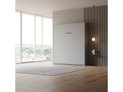 LIMITED EDITION!  Murphy bed M1 160x200 Vertical Pearl grey Back Panel - Kayserberg Oak