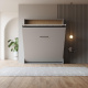LIMITED EDITION!  Murphy bed M1 160x200 Vertical Pearl grey Back Panel - Kayserberg Oak