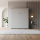 LIMITED EDITION!  Murphy bed M1 160x200 Vertical Pearl grey Back Panel - Kayserberg Oak