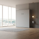 LIMITED EDITION!  Murphy bed M1 160x200 Vertical Pearl grey Back Panel - Kayserberg Oak