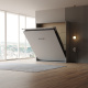 LIMITED EDITION!  Murphy bed M1 160x200 Vertical Pearl grey Back Panel - Kayserberg Oak