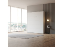 Schrankbett M1 160x200 Vertikal Weiss LIMITED EDITION! - Rückwand Kaiserberg Eiche