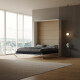 LIMITED EDITION!  Murphy bed M1 160x200 Vertical White  Back Panel - Kayserberg Oak without upholstered frame