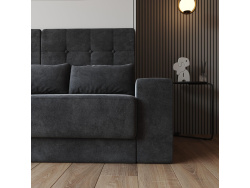SMARTBett Schrankbett M1 160x200 Vertikal Weiss mit SOFA Anthrazit Armlehnen 26 cm mit Stauraum