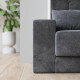 SMARTBett Schrankbett M1 160x200 Vertikal Weiss mit SOFA Anthrazit Armlehnen 26 cm mit Stauraum