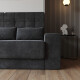 SMARTBett Schrankbett M1 160x200 Vertikal Weiss mit SOFA Anthrazit Armlehnen 26 cm mit Stauraum