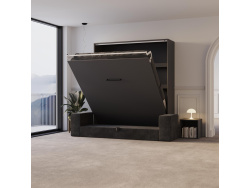 Murphy bed M3 180x200 (depth 55cm) vertical anthracite incl. sofa anthracite