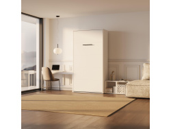 SMARTBett M3 Schrankbett 100x200 Vertikal  55 cm Tiefe Weiss/Weiss