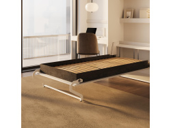 SMARTBett M3 wall bed 100x200 vertical 55 cm depth white/white with upholstered frame