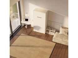 SMARTBett M3 wall bed 100x200 vertical 55 cm depth white/white with upholstered frame