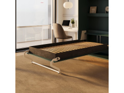 SMARTBett M3 wall bed 100x200 vertical 55 cm depth Stone  Green