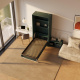 SMARTBett M3 wall bed 100x200 vertical 55 cm depth Stone  Green