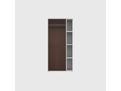 SMARTBett Schrank STA.2.0018 (Serie M2 Tiefe 55cm) Höhe 188,2cm Weiss zum 160H-M2-Schrankbett mit 2 Glastüren