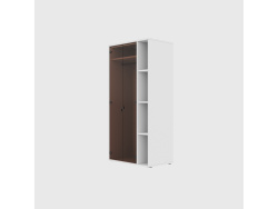 SMARTBett wardrobe STA.2.0018 (Series M2, depth 55cm), height 188.2cm, white, for 160H-M2 wall bed WAVES anthracite
