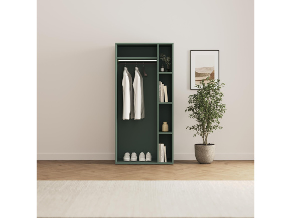 SMARTBett wardrobe STA.2.0018 (Series M2, depth 55cm), height 188.2cm, Green wizhout door, for 160H-M2 wall bed, for the 160H-M2 wall bed