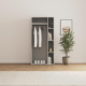 SMARTBett wardrobe STA.2.0018 (Series M2, depth 55cm), height 188.2cm, PEARL GREY without door