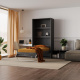 SMARTBett wall bed (M3 series, 55cm deep) 100x200 vertical, anthracite/anthracite with upholstered frame