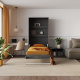 SMARTBett wall bed (M3 series, 55cm deep) 100x200 vertical, anthracite/anthracite with upholstered frame