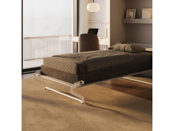 SMARTBett wall bed (M3 series, 55cm deep) 100x200 vertical, Pearl Grey/Pearl Grey