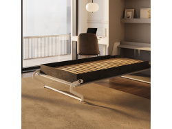 SMARTBett wall bed (M3 series, 55cm deep) 100x200 vertical, Pearl Grey/Pearl Grey
