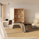 SMARTBett wall bed (M3 series, 55cm deep) 100x200 vertical, Kaiserberg Oak with upholstered frame