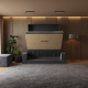 Smartbett Schrankbett mit SOFA M1 160x200 Vertikal Anthrazit/Kaiser Eiche Armlehnen 26 cm Breite mit Stauraum