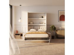 SMARTBett Schrankbett M3 140x200 Vertikal Weiss mit Sofa...