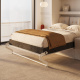 SMARTBett Wall Bed M3 140x200 Vertical White with Sofa Sand grey