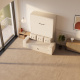 SMARTBett Wall Bed M3 140x200 Vertical White with Sofa Sand grey