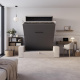 SMARTBett Schrankbett M3 140x200 Vertikal Anthrazit mit Sofa Sandgrau