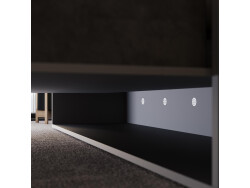 SMARTBett Schrankbett M3 140x200 Vertikal Anthrazit mit Sofa Sandgrau Armlehnen 26 cm mit Stauraum