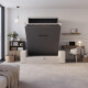 SMARTBett Schrankbett M3 140x200 Vertikal Anthrazit mit Sofa Sandgrau Armlehnen 26 cm mit Stauraum