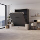 SMARTBett Schrankbett M3 140x200 Vertikal Anthrazit mit Sofa Sandgrau Armlehnen 26 cm mit Stauraum