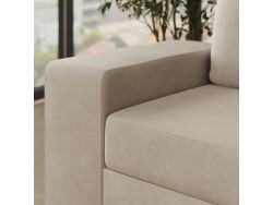 SMARTBett Wall Bed M3 140x200 Vertical Pearl Grey with Sofa Sand grey with Armrest 26 cm