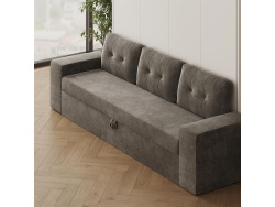 Schrankbett M3 180x200 (Tiefe 55cm) Vertikal Weiss inkl.SOFA Anthrazit
