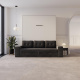 Schrankbett M3 180x200 (Tiefe 55cm) Vertikal Weiss inkl.SOFA Anthrazit