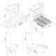 Schrankbett M3 180x200 (Tiefe 55cm) Vertikal Weiss inkl.SOFA Anthrazit